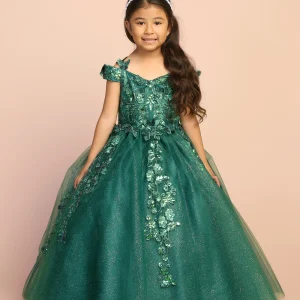 3D Butterfly Off Shoulder Flowers Girl Dress by TIPTOP KIDS - AS7046